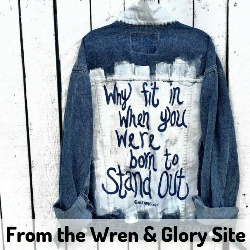 ❤️ Wren + Glory Denim Hand Painted "Stand Out" Jacket ❤️
